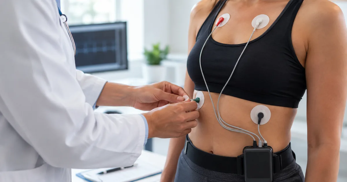 Paciente seguindo orientações durante o Holter 24 horas em rotina diária